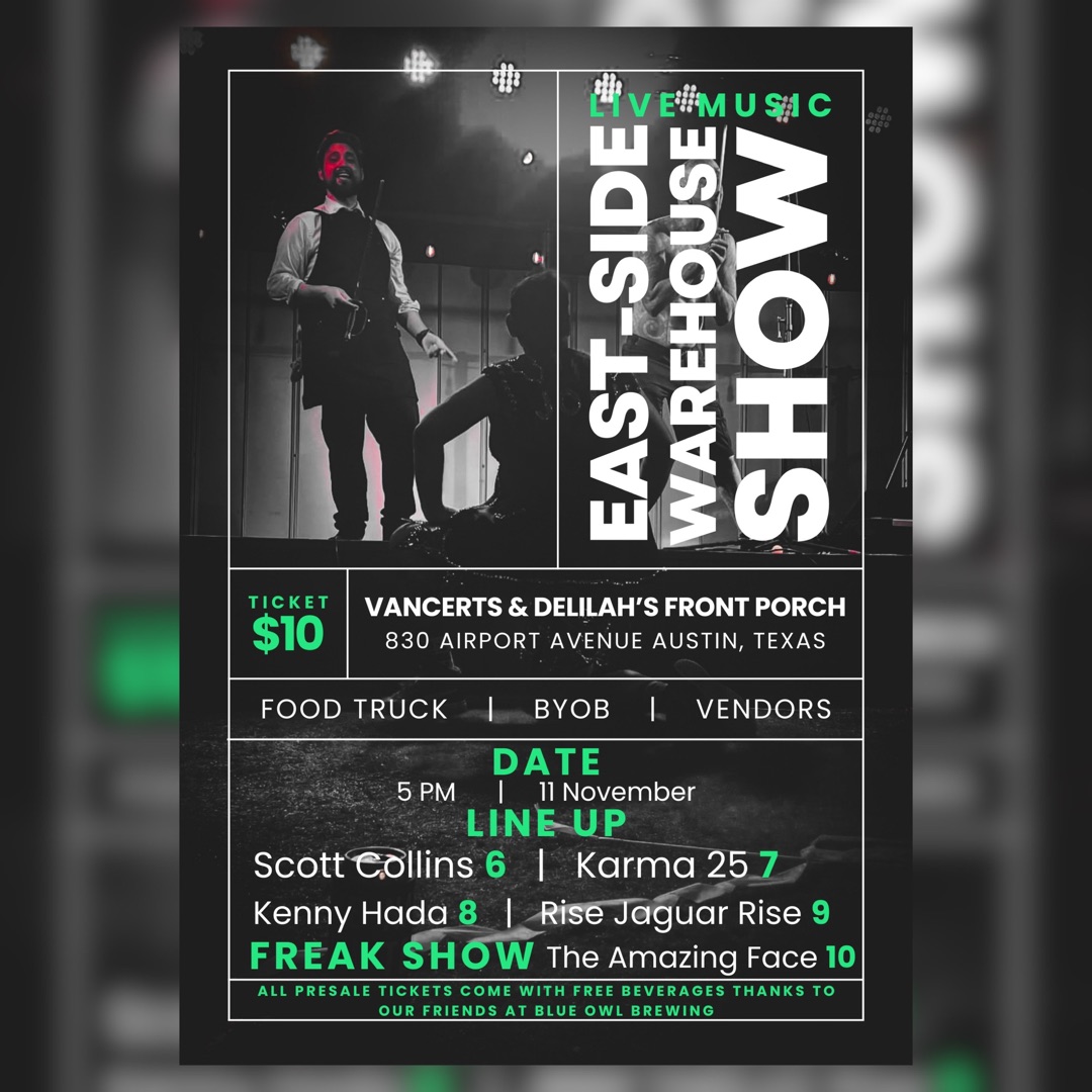 Vancerts & Delilah’s Front Porch Presents: Rise Jaguar Rise, Scott Collins, Karma 25, Kenny Hada